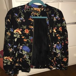 NWOT Zara Floral Bomber Jacket